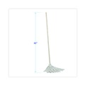 Mops | Boardwalk BWK112C Handle/Deck Mops with No. 12 Head and 48 in. Handle - White Cotton Head/Natural Wood Handle (6/Pack) image number 4