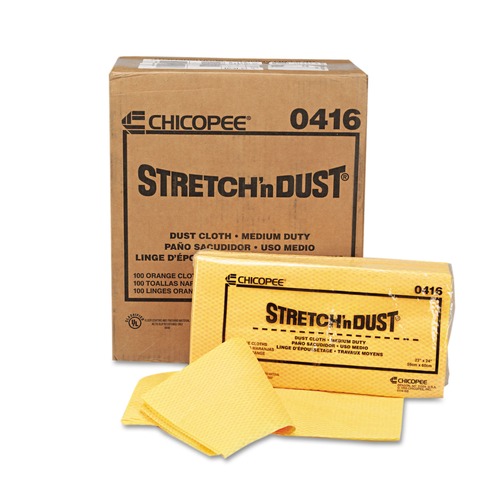 Dusting Wipes | Chix 0416 23-1/4 in. x 24 in. Stretch n' Dust Cloths - Orange/Yellow (20/Bag 5 Bags/Carton) image number 0