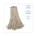 Mop Heads | Boardwalk BWK720C 20 oz. Economical Lie-Flat Cotton Fiber Mop Head - White (12/Carton) image number 4