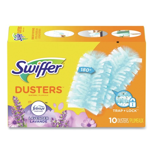 Dusters | Swiffer 21461BX Dust Lock Fiber Refill Dusters - Light Blue, Lavender Vanilla (10/Box) image number 0
