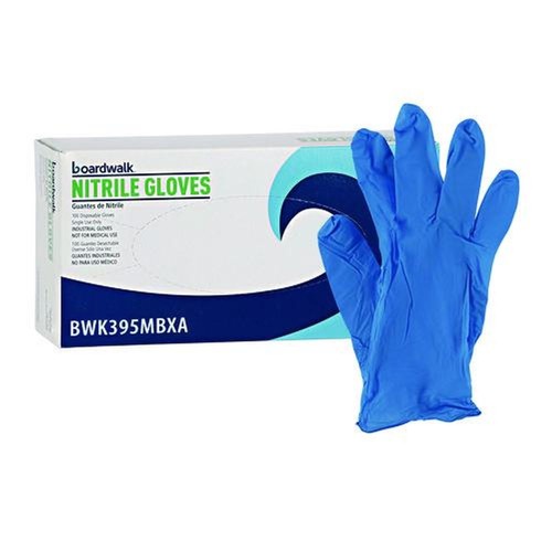 Food Service Disposable & Single Use Gloves | Boardwalk 395MCTA 5 mil. Disposable Powder-Free Nitrile Gloves - Medium, Blue (1000/Carton) image number 0