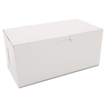 SCT SCH 0949 4 in. x 9 in. x 5 in. Non-Window Paper Bakery Boxes - White (250/Carton)