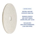 Floor Pads-Cleaning, Buffing & Polishing | Boardwalk BWK4017NAT 17 in. Diameter Natural Burnishing Floor Pads - White (5/Carton) image number 4