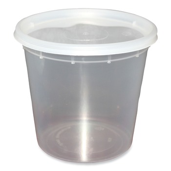 GEN TD40024E 24 oz. Plastic Container with Lid - Clear (240/Carton)