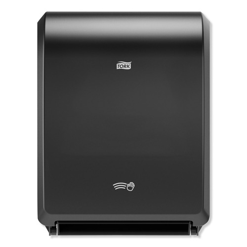 Towel Dispensers | Tork 771828 12.32 in. x 9.32 in. x 15.95 in. Electronic Hand Towel Roll Dispenser for 8 in. Rolls - Black (1/Carton) image number 0