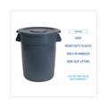 Outdoor Waste Receptacles | Boardwalk 3485199 44-Gallon Round Plastic Waste Receptacle - Gray image number 4