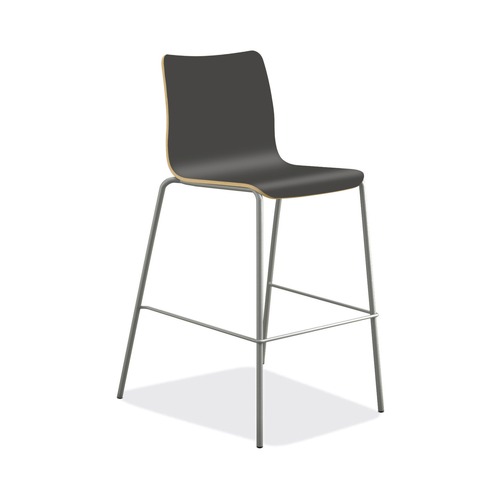 Indoor Seating | HON HRUCK5L.S.PR8 Ruck 30 in. Seat Height Supports Up to 300 lbs. Laminate Stool - Charcoal Seat/Back, Silver Base image number 0