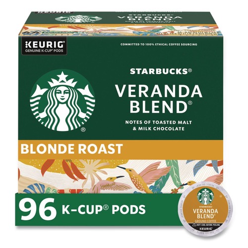 Coffee - Caffeinated | Starbucks 12434950 Coffee K-Cups - Veranda Blend (96/Carton) image number 0