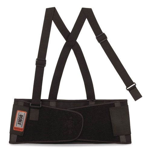 Back Support Harnesses & Belts | Ergodyne 11092 ProFlex 1650 Economy Elastic Back Support Brace, Small, 25-in to 30-in Waist, Black image number 0