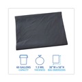 Low-Density Trash Bags | Boardwalk H7658PGK 60 Gallon 1.3 mil 38 in. x 58 in. Flat Pack Linear Low-Density Industrial Can Liners - Gray (100/Carton) image number 3
