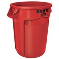Indoor Waste Receptacles | Rubbermaid Commercial FG263200RED 32 gal. Plastic Vented Round Brute Container - Red image number 0
