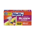 Resealable Bags | Hefty 00R88075 1 qt. 1.5 mil. 8 in. x 7 in. Slider Bags - Clear (40/Box) image number 0