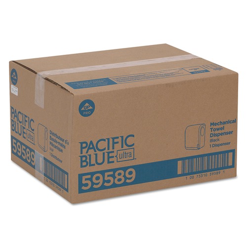 Towel Dispensers | Georgia Pacific Professional 59589 Pacific Blue Ultra 12.9 in. x 9 in. x 16.8 in. Mechanical Paper Towel Dispenser - Black image number 0
