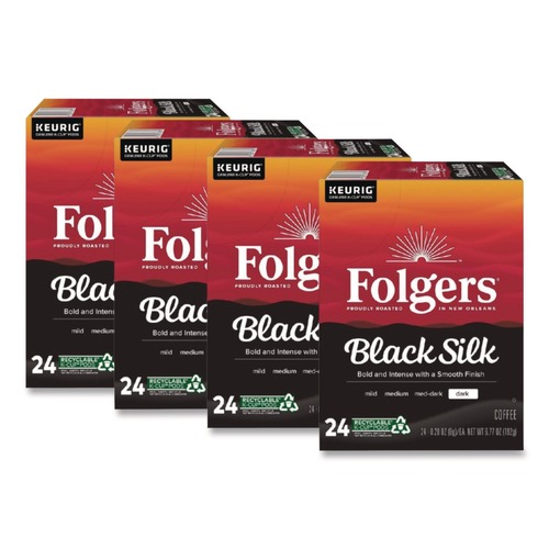 Coffee - Caffeinated | Folgers 5000368733 Gourmet Selections Coffee K-Cups - Black Silk (96/Carton) image number 0