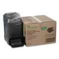 Food Containers & Lids | Pactiv Corp. YCNB809610000 EarthChoice 9 in. x 6 in. x 3.25 in. Plastic SmartLock Microwavable MFPP Hinged Lid Container - Black (270/Carton) image number 0