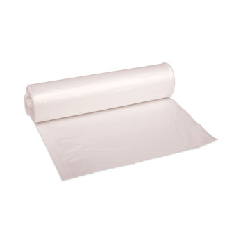 HIGH DENSITY TRASH BAGS | Boardwalk Z6037XNKR01 30 in. x 37 in. 30 Gallon 16 mic High Density Industrial Coreless Roll Can Liners - Natural (500/Carton)