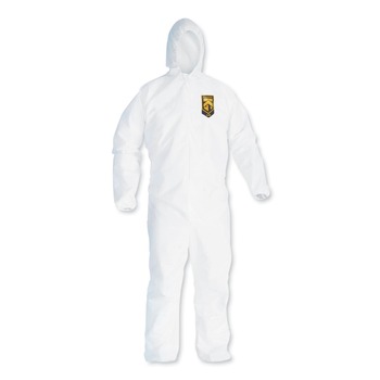 Ansell 49113 A20 Breathable Particle Protection Coveralls with Zipper Front - Large, White (24/Carton)