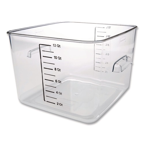 Perforated Roll & Hand Towels | Rubbermaid Commercial FG631200CLR Square Storage Container 12 qt 10.5 x 11.31 x 7.75 Clear Plastic image number 0