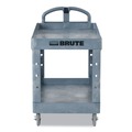 Carts | Rubbermaid Commercial 2192463 BRUTE Heavy-Duty Ergo Handle Utility Cart Plastic 2 Shelves 750 lb Capacity 26-in x 55-in x 33.25-in Gray image number 8