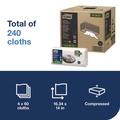 Perforated Roll & Hand Towels | Tork 570481 1-Ply 13.97 x 4.25 in. Industrial Heavy-Duty Cleaning Cloth - Unscented, White (4/Carton) image number 2
