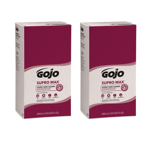 Soap Refills | GOJO Industries 7582-02 SUPRO MAX 5,000 milliliter Heavy Duty Hand Cleaner Refill for GOJO PRO TDX Touch-Free Dispenser - Cherry Scent (2/Carton) image number 0