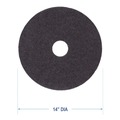 Floor Pads-Stripping | Boardwalk BWK4014BLA 14 in. Diameter Stripping Floor Pads - Black (5/Carton) image number 3