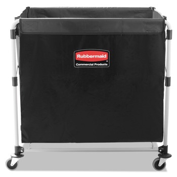 JANITORIAL AND HOUSEKEEPING CARTS | Rubbermaid Commercial 1881750 9.96 cu ft. 24.1 in. x 35.7 in. x 34 in. Collapsible X-Cart - Black/Silver