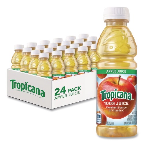 Juices | Tropicana TRO00029 10 oz. Bottle 100 Percent Juice - Apple (24/Carton) image number 0