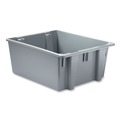 Office Boxes & Bins | Rubbermaid Commercial FG173100GRAY Palletote 2 cu ft. Capacity 23.50 in. x 19.50 in. x 10 in. Stack and Nest Box - Gray image number 1
