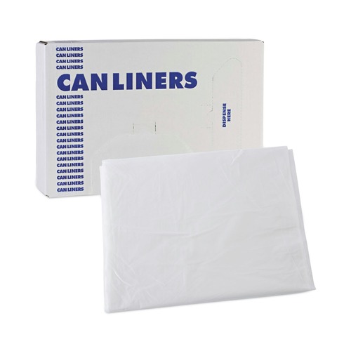 High-Density Trash Bags | Boardwalk Z7660VNK 38 in. x 60 in. 60 gal. 16 mic High-Density Industrial Can Liners Flat Pack - Natural (100/Carton) image number 0