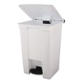Indoor Waste Receptacles | Rubbermaid Commercial FG614400WHT 12 Gallon Indoor Utility Step-On Plastic Waste Container - White image number 3