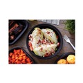 Food Storage Containers & Lids | Pactiv Corp. 0CN80948CSTC EarthChoice MealMaster 48 oz. 10.13 in. Diameter x 2.13 in. Height 1 Compartment Plastic Container with Lid - Black/Clear image number 4