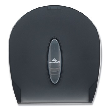 TOILET TISSUE DISPENSERS | Georgia Pacific Professional 59009 10.6 in. x 5.4 in. x 11.3 in. Jumbo Jr. Single Roll Bathroom Tissue Dispenser - Translucent Smoke