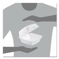Food Containers & Lids | Dart 60HT1 5-7/8 in. x 6 in. x 3 in. Hinged Lid Foam Containers - White (500/Carton) image number 4