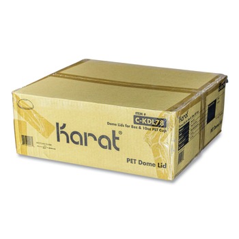 CUP LIDS | Karat C-KDL78 8 oz to 10 oz Cold Cup Dome PET Lids - Clear (1000/Carton)
