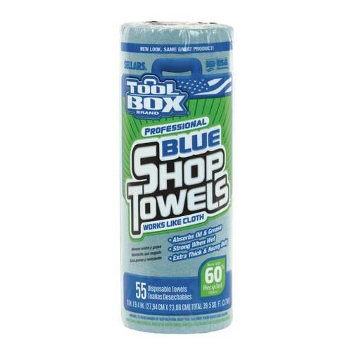 Perforated Roll & Hand Towels | Sellars 54400 1-Ply 11 x 9.4 TOOLBOX Shop Towels - Blue (30/Carton) image number 0