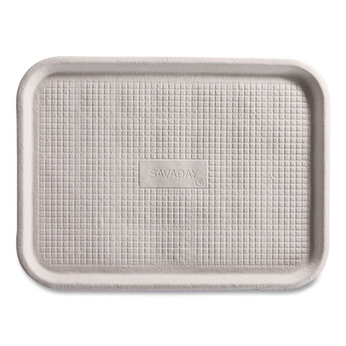 Food Trays & Liners | Chinet 20815 StrongHolder 9 in. x 12 in. x 1 in. Molded Fiber Paper Food Trays - Beige (250/Carton) image number 0