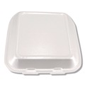 Food Containers & Lids | Plastifar 12109 7.56 in. x 8.25 in. x 2.38 in. 3-Compartment Foam Hinged Lid Containers - White (200/Carton) image number 1