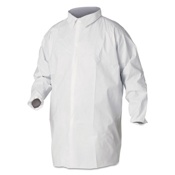 MEDICAL SCRUBS AND LAB COATS | Ansell KCC 44445 A40 Liquid and Particle Protection Lab Coats - 2X-Large, White (30/Carton)