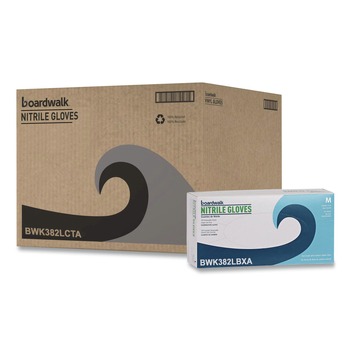 Boardwalk 382LCTA 5 mil Disposable Examination Nitrile Gloves - Large, Blue (1000/Carton)
