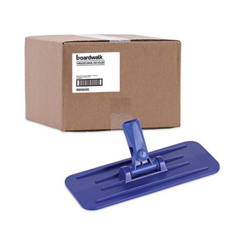 UTILITY PADS AND HOLDERS | Boardwalk 528170 4 in. x 9 in. Plastic Swivel Pad Holder - Blue (12/Carton)