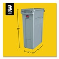 Indoor Waste Receptacles | Rubbermaid Commercial FG354060GRAY 23 Gallon Rectangular Plastic Slim Jim Receptacle W/venting Channels - Gray image number 4