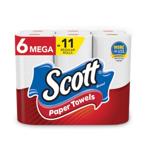 Perforated Roll & Hand Towels | Scott 56668 Choose-A-Size Mega Kitchen Roll Paper Towels (102/Roll, 6 Rolls/Pack, 4 Packs/Carton) image number 0