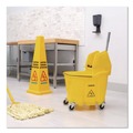 Buckets & Wringers | Carlisle 4690404 35 qt OmniFit Mop Bucket with Down Press Wringer - Yellow image number 4