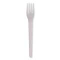 Disposable Forks | Eco-Products EP-S012-W Plantware 6 in. Fork Compostable Cutlery - White (1000/Carton) image number 0