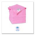 Cleaning Cloths & Wipes | Boardwalk 2164040 16 in. x 16 in. Microfiber Cleaning Cloths - Pink (24/Pack) image number 3