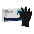 Food Service Disposable & Single Use Gloves | Boardwalk 396SBXA 4.4 mil Disposable General-Purpose Powder-Free Nitrile Gloves - Small, Black (100/Box) image number 0