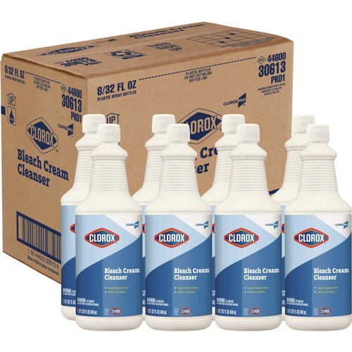 All Purpose Cleaners & Degreasers | Clorox 30613 32 oz. Fresh Scent Bleach Cream Cleanser (8/Carton) image number 0