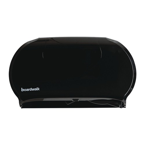 Toilet Tissue Dispensers | Boardwalk R4070BKBW 20.25 in. x 6 in. x 12.25 in. Jumbo Twin Toilet Tissue Dispenser - Black image number 0