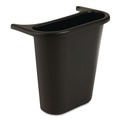 Indoor Waste Receptacles | Rubbermaid Commercial FG295073BLA Rectangular Saddle Basket Recycling Bin - Black image number 1